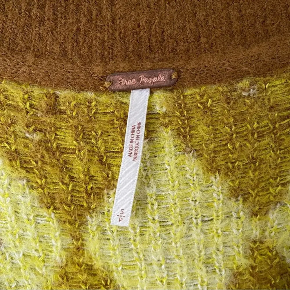 Free People Through The Motion Argyle Sweater Vest size small Tiger Eye Combo